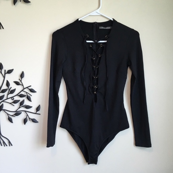 Carmar Lace-up Lattice Criss Cross Bodysuit - Picture 3 of 6